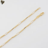 (1-1657) Gold Laminate - 3mm Mixed Links Chain - BGF