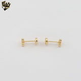 (1-1140-4) Laminado de Oro - Aretes de Flor - BGF