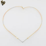 (1-6290) Gold Laminate - Three Tones Heart Shape Omega Necklace - BGO
