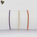 (MBRA-25-9) Gold Laminate - Elastic Tennis Bracelet - BGF
