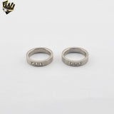 (4-0005-2) Stainless Steel - Zircon Ring.
