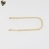 (1-0767) Gold Laminate - 3mm Flat Heart Link Bracelet - BGF