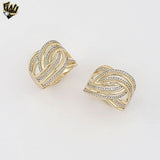 (1-3142) Gold Laminate - Zircon Crossed Ring - BGO