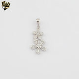 (2-6354) 925 Sterling Silver -Zircon Flower Set.