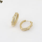 (1-2521-5) Gold Plated - Zircon Oval Hoops.