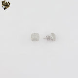 (2-3078) 925 Sterling Silver - Zircon Stud Earrings.