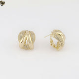 (1-2936-1) Gold Plated-  Chunky Omega Clip Back Closure Earrings.
