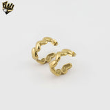 (4-2149) Stainless Steel - Half Heart Hoops.