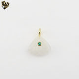 (1-2226-4) Gold Plated-  Milky Quartz Shell Pendant.