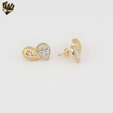 (1-1207-2) Gold Laminate -Tear Drop Shape Stud Earrings - BGF