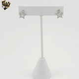 (2-3128) 925 Sterling Silver - Star Zircon Stud Earrings.