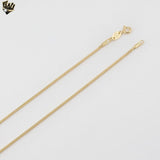 (1-1514) Laminado de oro - Cadena de eslabones de serpiente cuadrados de 1,3 mm - BGF