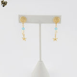 (1-1223-6) Gold Laminate -  Sea Long Earrings - BGF