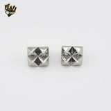 (4-0078) Acero inoxidable - Anillo para hombre con circonitas talladas.