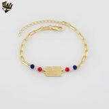 (1-0557-1) Gold Laminate - 3.5mm Paper Clip USA Bracelet - 7" - BGF