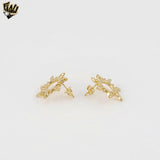(1-1223-3) Gold Laminate - Sun Stud Earrings - BGF