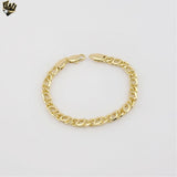 (1-60099) Gold Plated - 6mm Alternative Link Bracelet - 7.5"