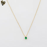 (1-6205) Gold Laminate - Green Zircon Necklace - BGF