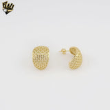 (1-1201-2) Gold Laminate - Geometric Half Earrings - BGO