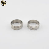 (4-0014) Stainless Steel - Zircon Ring.