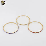 (MBRA-25-9) Gold Laminate - Elastic Tennis Bracelet - BGF