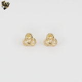 (1-1216-1) Laminado Oro - Pendientes Largos Circonitas - BGF