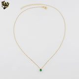 (1-6205) Gold Laminate - Green Zircon Necklace - BGF