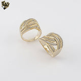 (1-3142) Gold Laminate - Zircon Crossed Ring - BGO