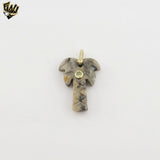 (1-2473-3) Gold Plated-  Agate Palm Tree Pendant.