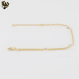(1-0590) Gold Laminate - Paper Clip- Curb  Link  Bracelet - 7" - BGF