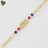 (1-0557-1) Gold Laminate - 3.5mm Paper Clip USA Bracelet - 7" - BGF