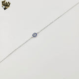 (2-0324) 925 Sterling Silver - Single Evil Eye Bracelet.