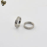 (4-0005-2) Stainless Steel - Zircon Ring.