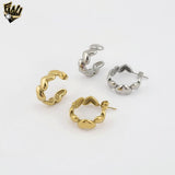 (4-2149) Stainless Steel - Half Heart Hoops.