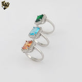 (2-5137) Plata de Ley 925 - Anillo Mariposa con Zircones