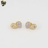 (1-1207-2) Gold Laminate -Tear Drop Shape Stud Earrings - BGF