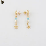 (1-1223-6) Gold Laminate -  Sea Long Earrings - BGF
