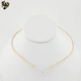 (1-6290) Gold Laminate - Three Tones Heart Shape Omega Necklace - BGO
