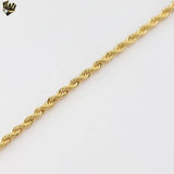 (1-1621) Laminado de oro - Cadena de eslabones de cuerda de 3 mm - BGF