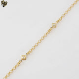 (1-0599) Pulsera de medallas con monedas y eslabones de serpiente de 3 mm, laminada en oro, 19 cm - BGF