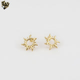(1-1223-3) Gold Laminate - Sun Stud Earrings - BGF