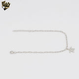 (2-0429-1) 925 Sterling Silver - 2mm Paper Clip Link Turtle Bracelet.