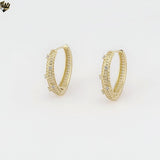 (1-2521-5) Gold Plated - Zircon Oval Hoops.