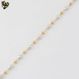 (1-0497) Gold Laminate - Pearl and Beads Bracelet - 7" - BGF