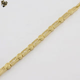 (1-60098) Gold Plated -Greek Style Bracelet - 7.5"