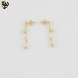 (1-1231) Laminado de Oro - Pendientes Largos Flecha - BGF