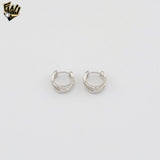 (2-4187) 925 Sterling Silver - Zircon Hoops.