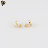 (1-1206-5) Gold Laminate - Swirl Design Earrings - BGF