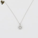 (2-66005) Plata de ley 925 - Collar de corazón con eslabones Rolo de 1,5 mm - 16"