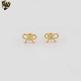 (1-1162-3) Laminado de Oro - Aretes de Corazón - BGF
